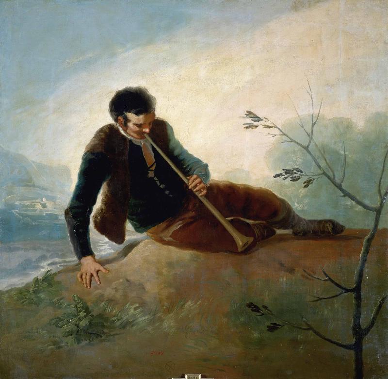 Francisco de Goya Pastor tocando la dulzaina oil painting image